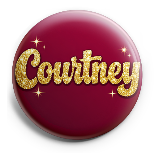 Create a circular badge design with the name 'Courtney' as t…