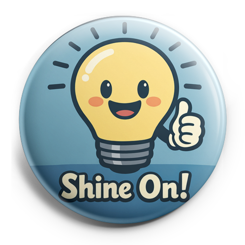 Custom Design – Design a circular badge featuring an anthropomorphic light b… - - Topperswap