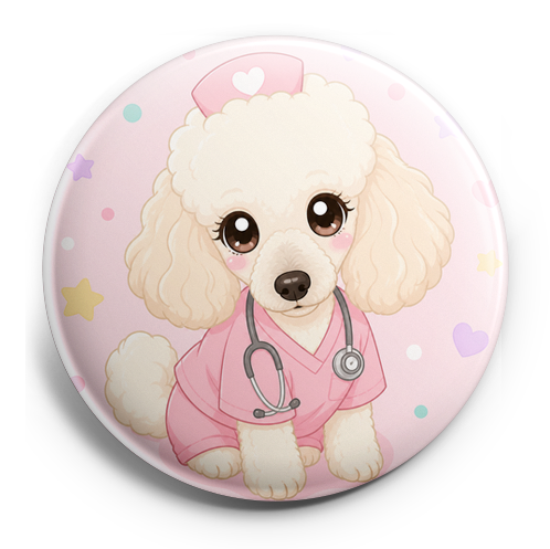 My pet wearing nurse scrubs and a tiny stethoscope - the cut… – Topper
