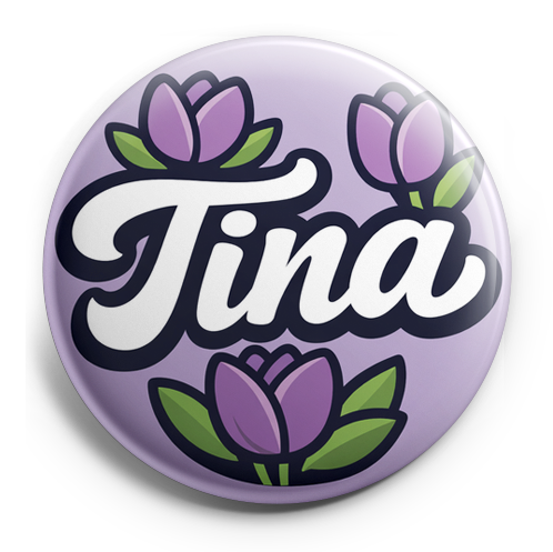 Create a circular badge design for the name 'Tina' centered…