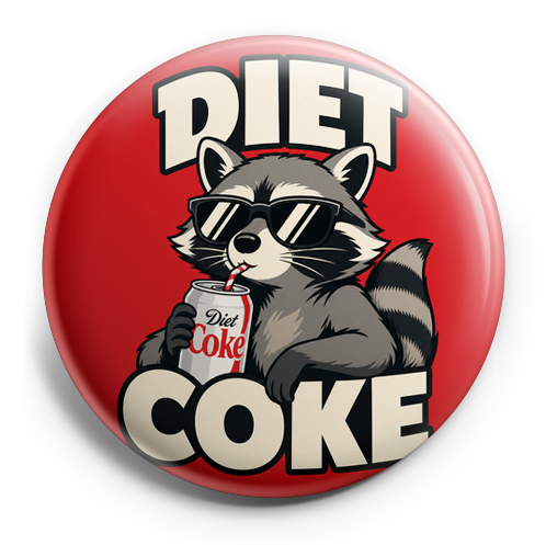 cartoon raccoon drinking a diet coke – Topper