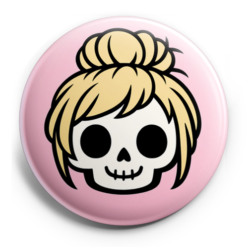 Custom Design – Design a circular badge featuring a skeleton head with a cut… - - Topperswap