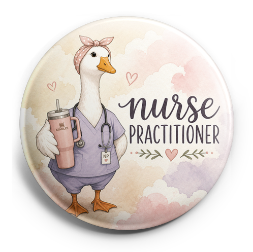 Cute anatomically correct nurse goose with her Stanley cup o… – Topper