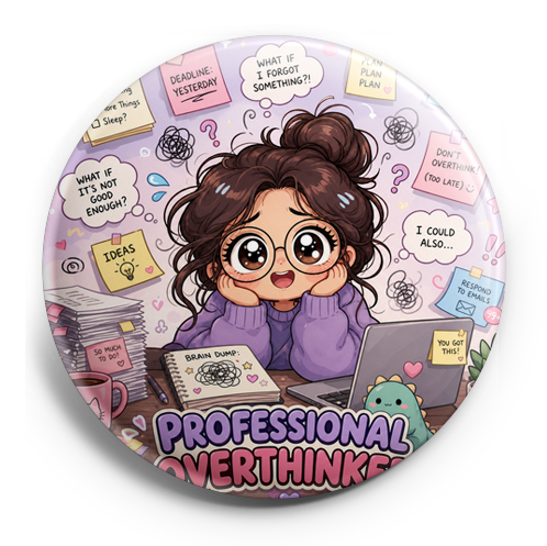 A cute wide-eyed character surrounded by floating tasks, sti… – Topper