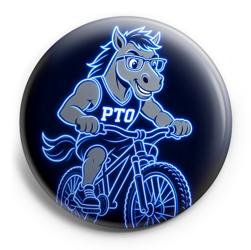 Sonny the Stallion our school mascot. Gray horse, riding a m… – Topper