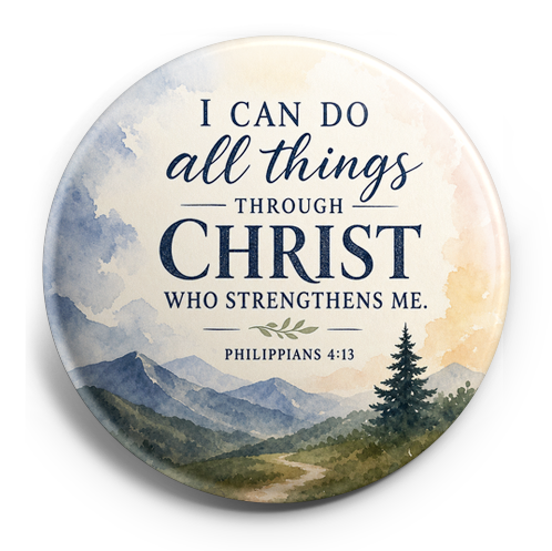 Philippians 4:13 verse, for a man’s badge – Topper