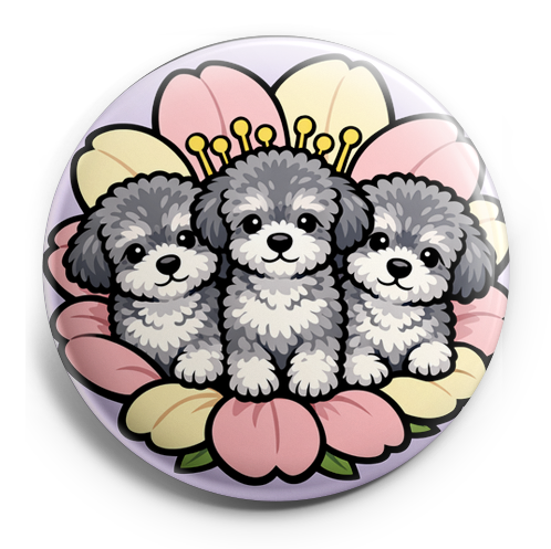 Custom Design – Create a circular design featuring three adorable miniature… - - Topperswap