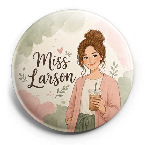 Custom Design – Make a teacher with light skin and brown hair. Have her hold… - Topper (Regular) - Topperswap