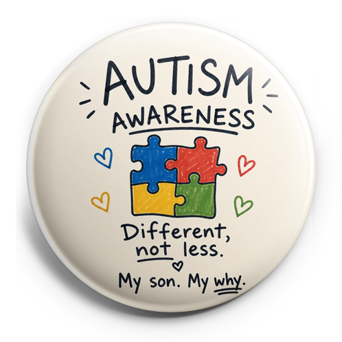 Autism Awareness (for a man’s badge whose son is autistic) – Topper