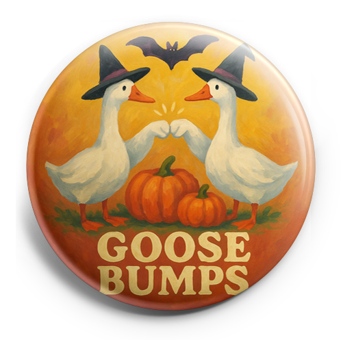 Custom Design – two geese wearing witch hats fist bumping each other with a… - - Topperswap