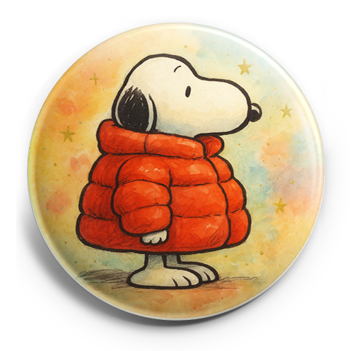 Custom Design – snoopy in an oversized christmas puffer jacket. Side profile… - Topper (Regular) - Topperswap