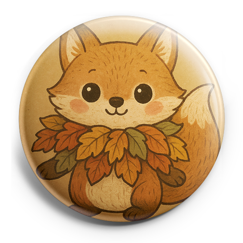 Custom Design – A fox wearing a scarf made of colorful autumn leaves - - Topperswap
