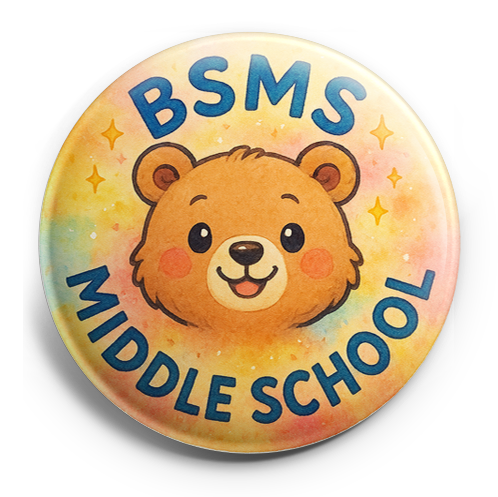 Custom Design – Bear head in middle with BSMS Middle School going around the… - Topper