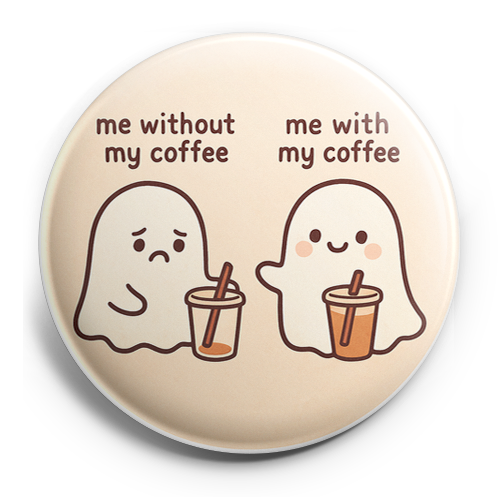 Custom Design – Before and After: sad and angry ghost with empty iced coffee… - - Topperswap