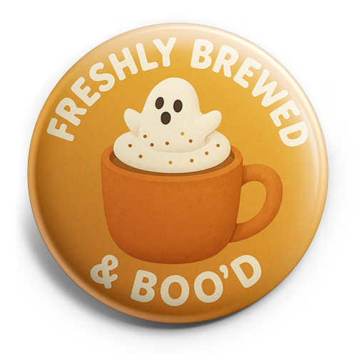 Custom Design – Pumpkin spice latte with cute ghost and text 'Freshly Brewed… - - Topperswap