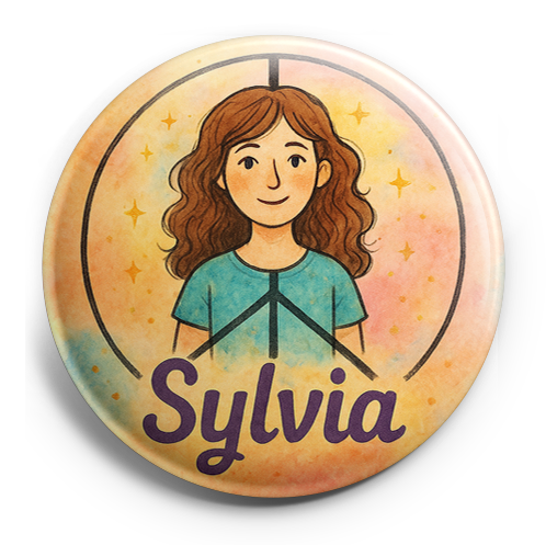 Custom Design – Sylvia inside a peace sign Include the exact name "Sylvia"… - Topper
