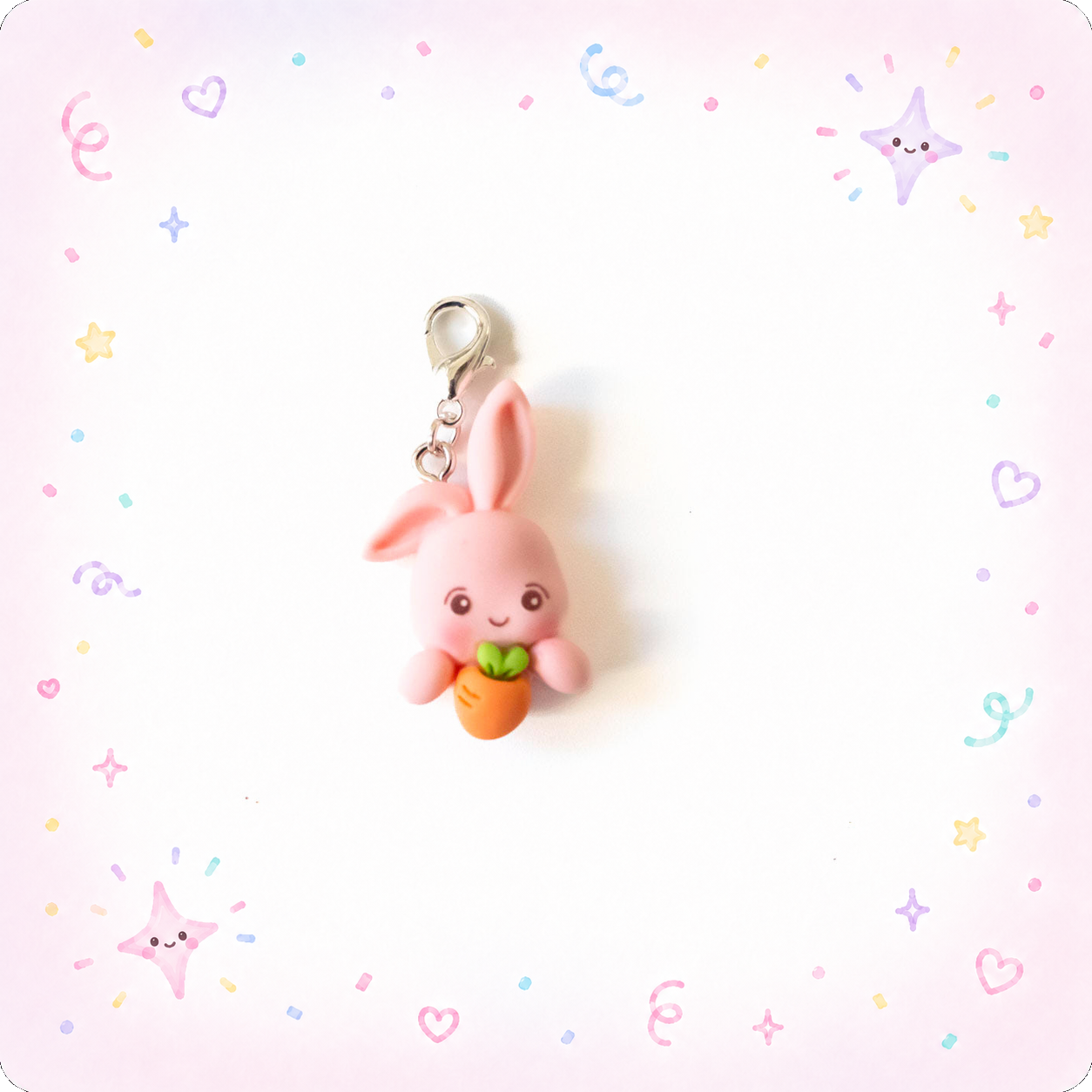 Bunny Carrot Charm Badge Reel Add-on - - Topperswap