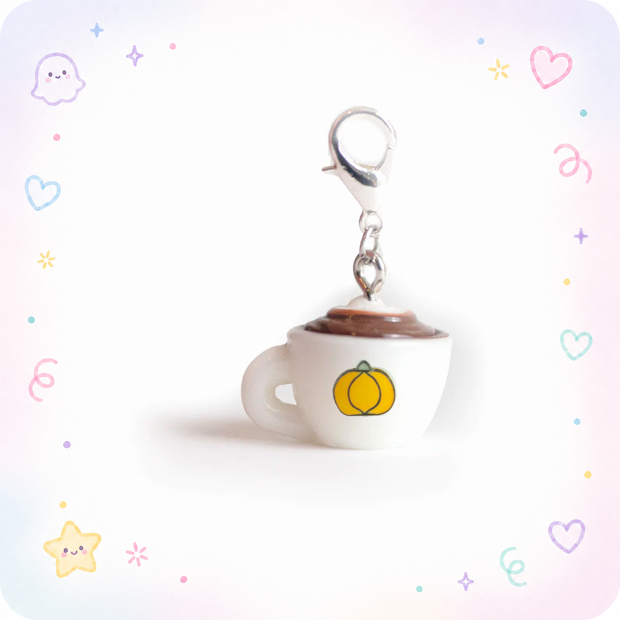 Pumpkin Spiced Latte Charm Badge Reel Add-on - - Topperswap