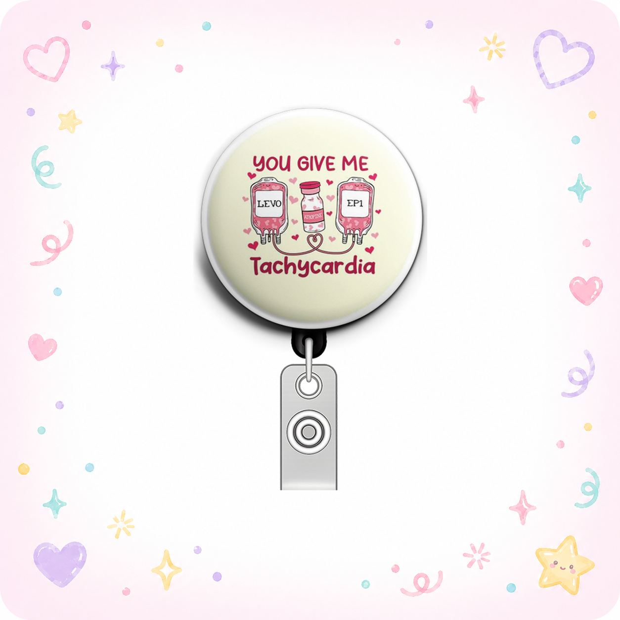 Heartthrob Healer Swapfinity Retractable ID Badge Reel - - Topperswap