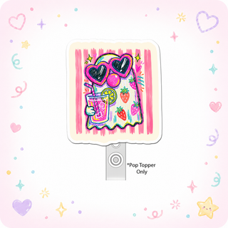 Strawberry Sippin' Specter Pop Topper