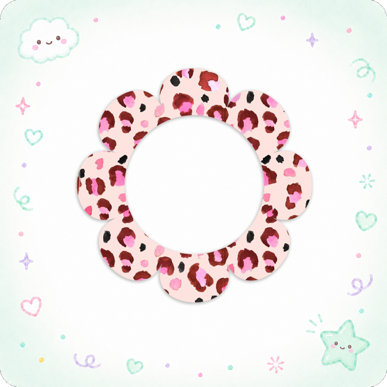 Pink Leopard Print Pattern Swapper Frame - - Topperswap