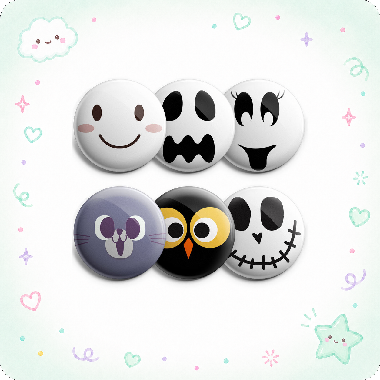 Halloween Faces 6-Pack (Save 15%) - - Topperswap