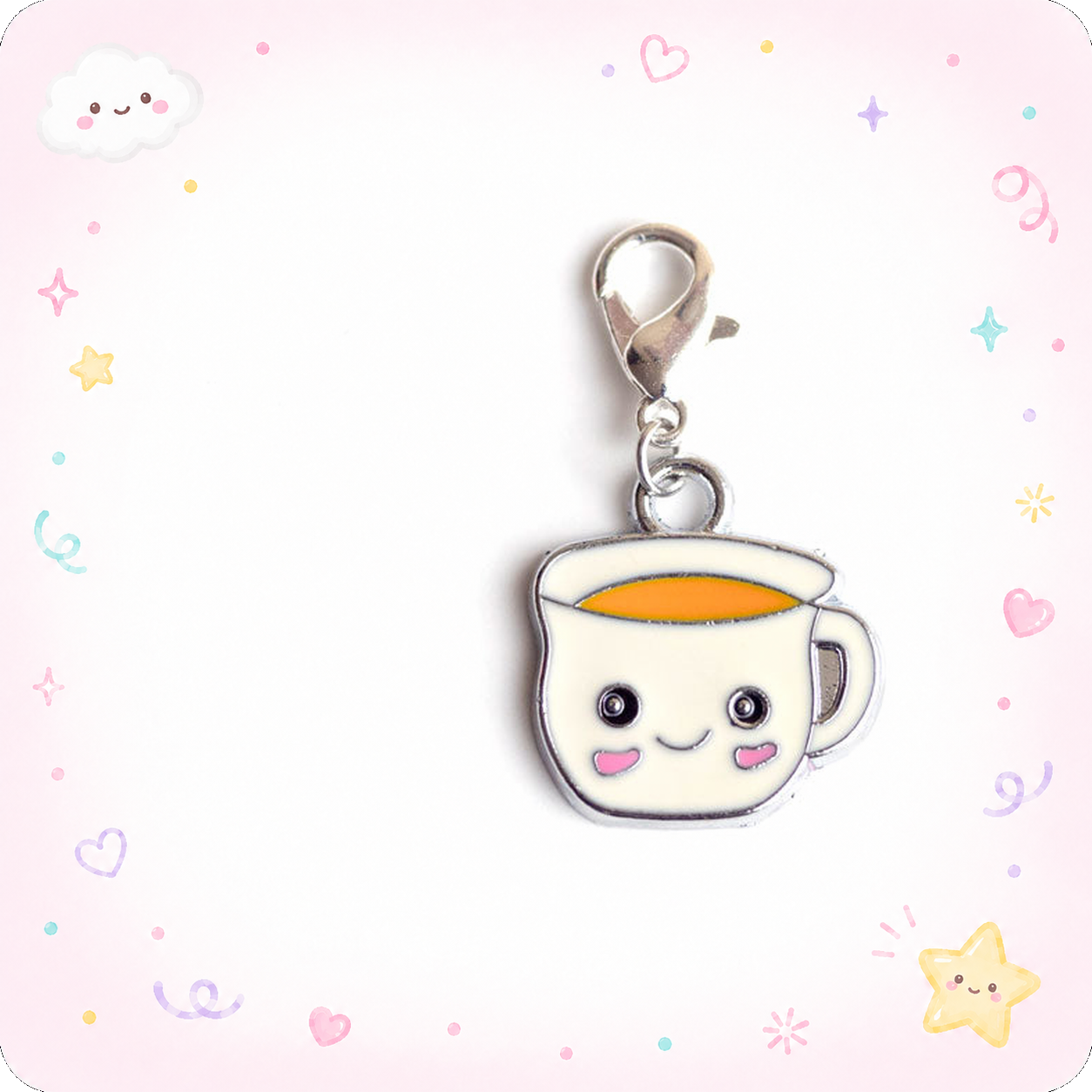 Happy Coffee Cup Charm Add-on - - Topperswap