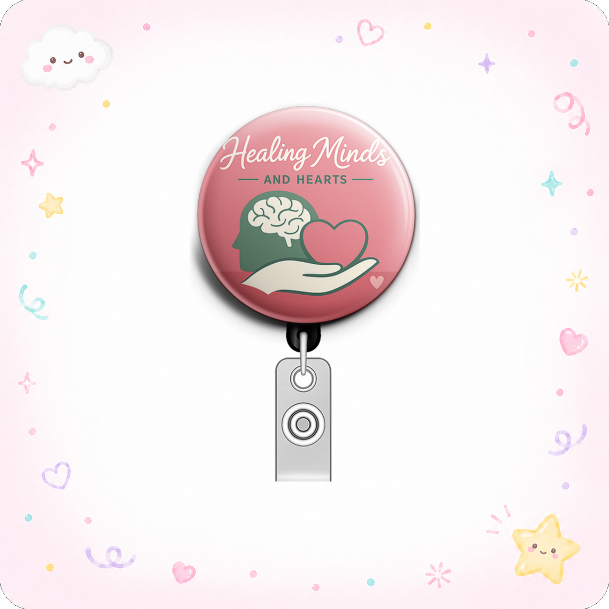 Healing Minds and Hearts Swapfinity Retractable ID Badge Reel - - Topperswap