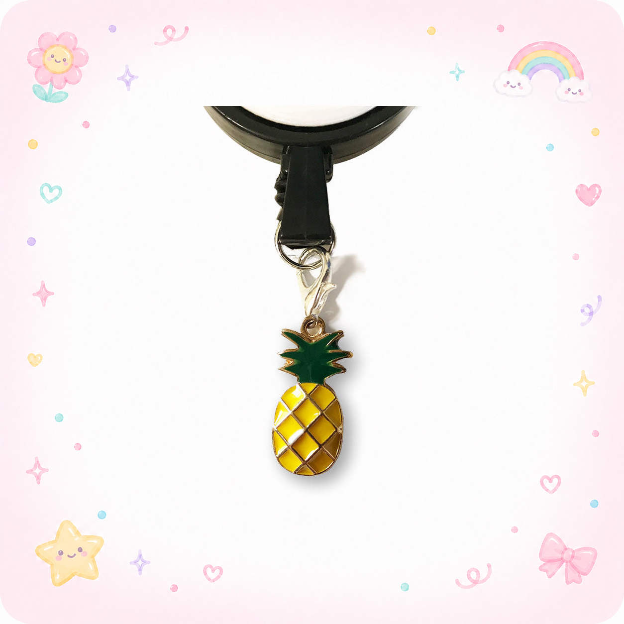 Cute Pineapple Charm Badge Reel Add-on - - Topperswap