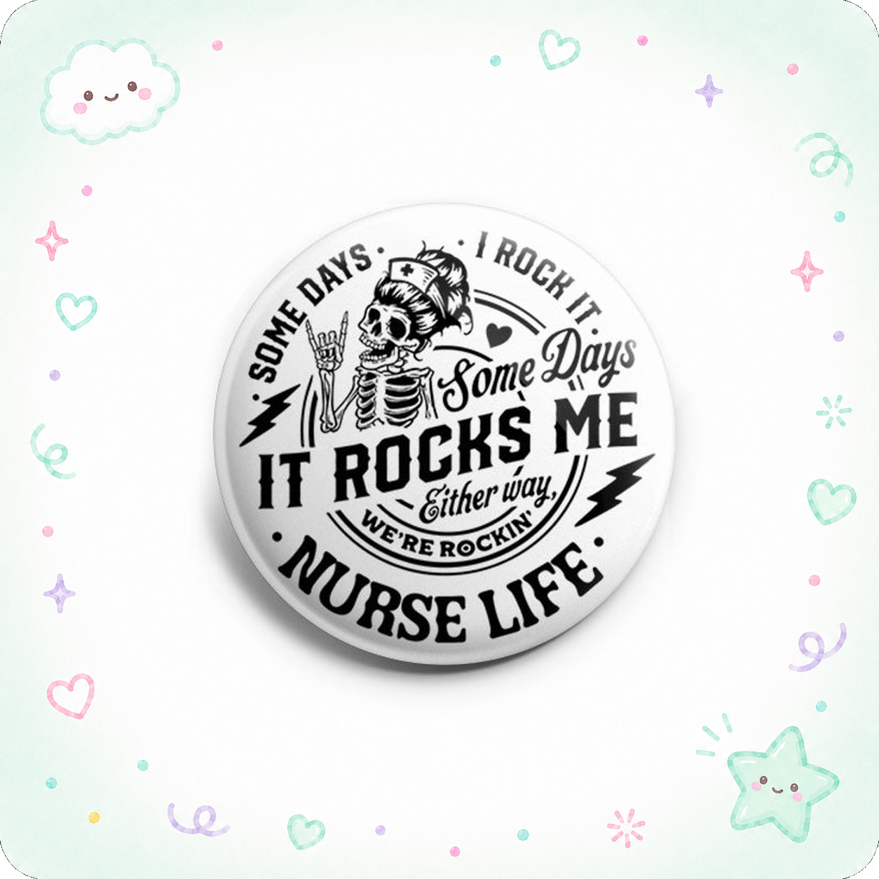 Rockin Nurse Life - Skeleton Topper - - Topperswap