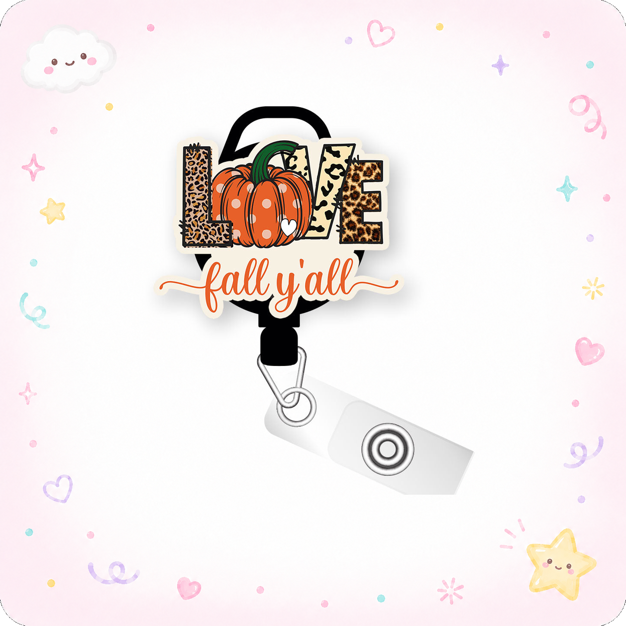 Love Fall Y'all Pop Topper Swapfinity Retractable ID Badge Reel - - Topperswap