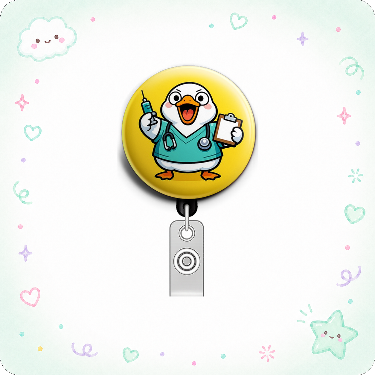 Quirky Quack Swapfinity Retractable ID Badge Reel - - Topperswap