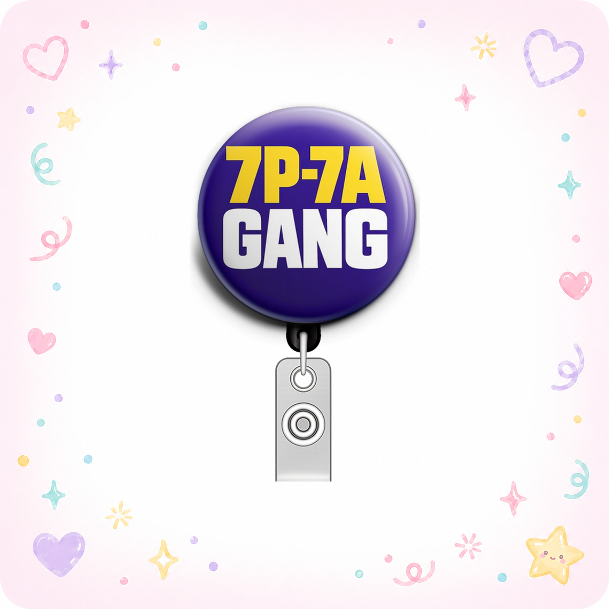 Night Shift Swapfinity Retractable ID Badge Reel - - Topperswap