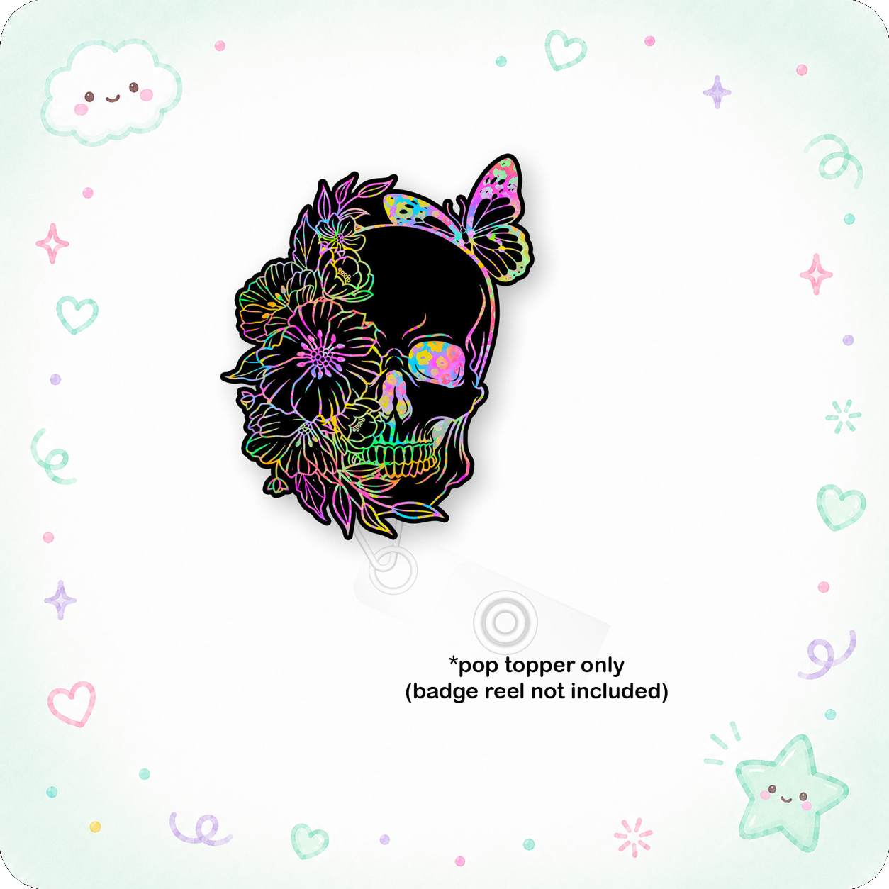 Floral Skull X-Ray Radiologist Pop Topper - - Topperswap