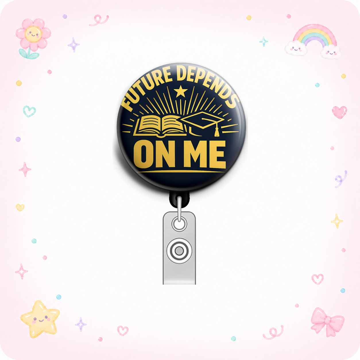 Future Depends On Me Swapfinity Retractable ID Badge Reel - - Topperswap