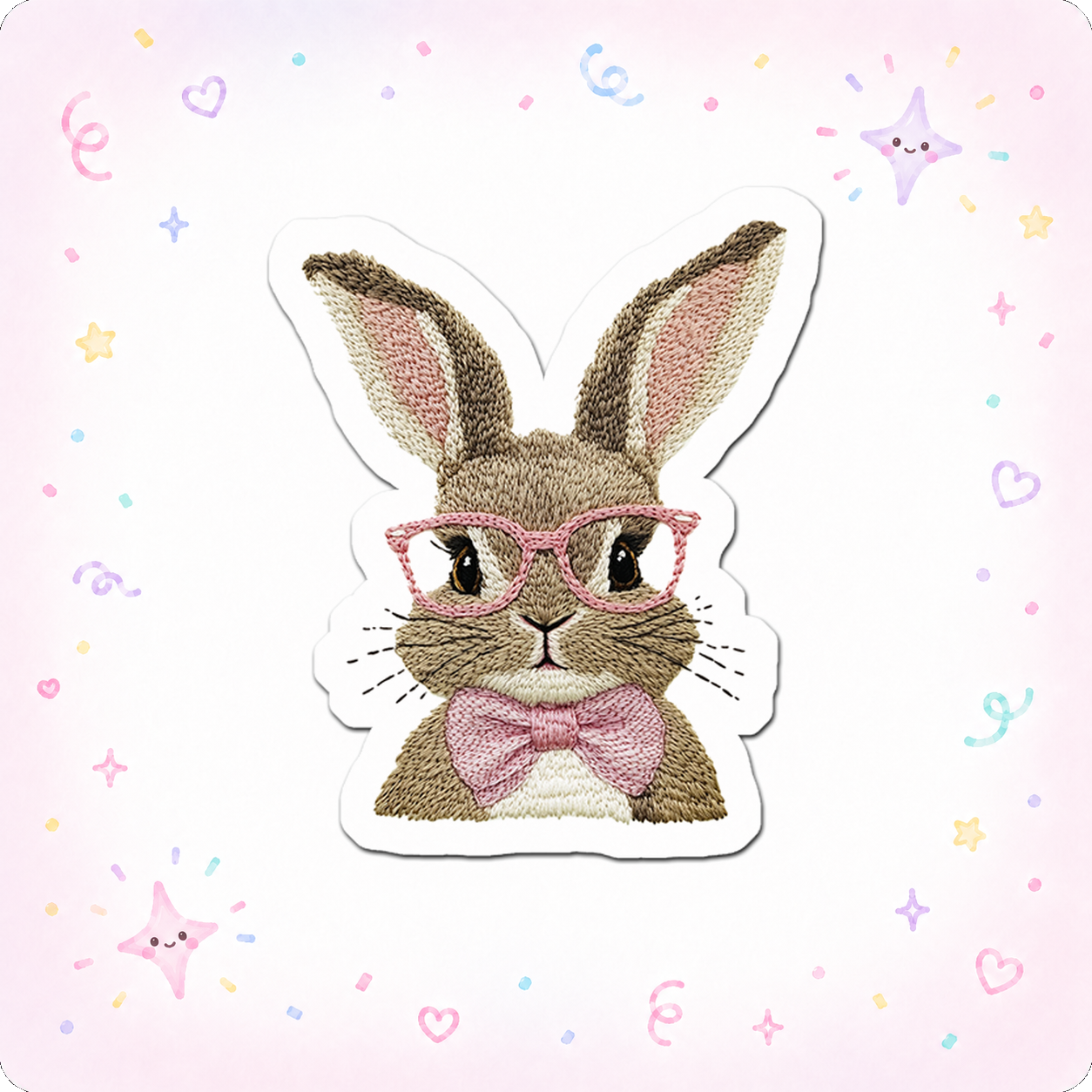 Hipster Bunny Guru Sticker - - Topperswap