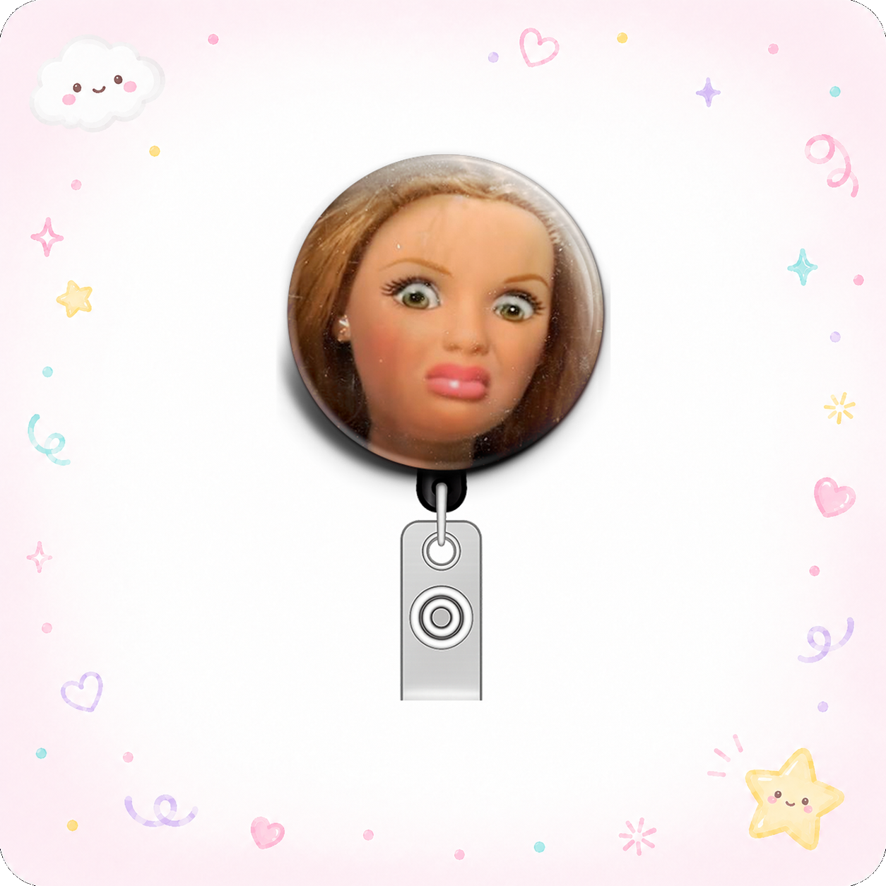 Monday Morning Mood Swapfinity Retractable ID Badge Reel - - Topperswap