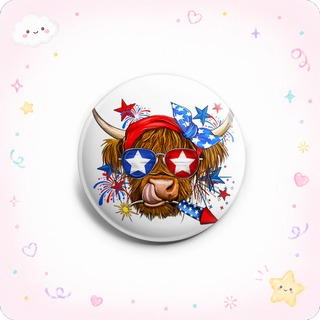 Firecracker Patriotic Cow Topper