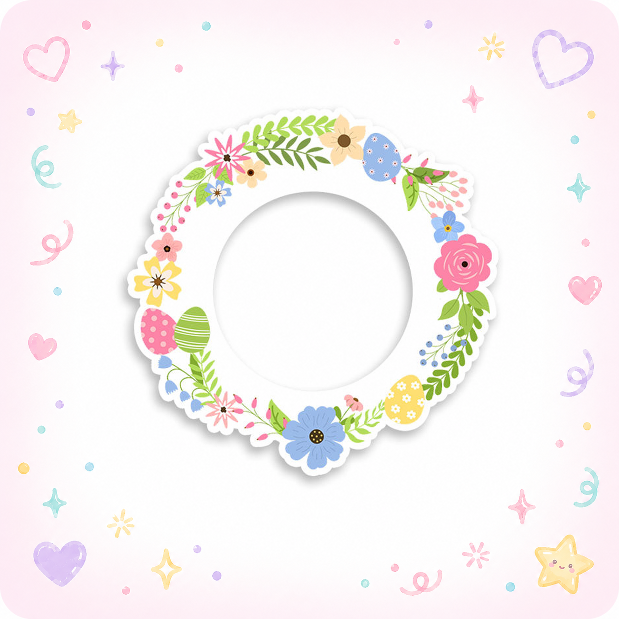 Pastel Easter Bloom Swapfinity Swapper Frame - - Topperswap