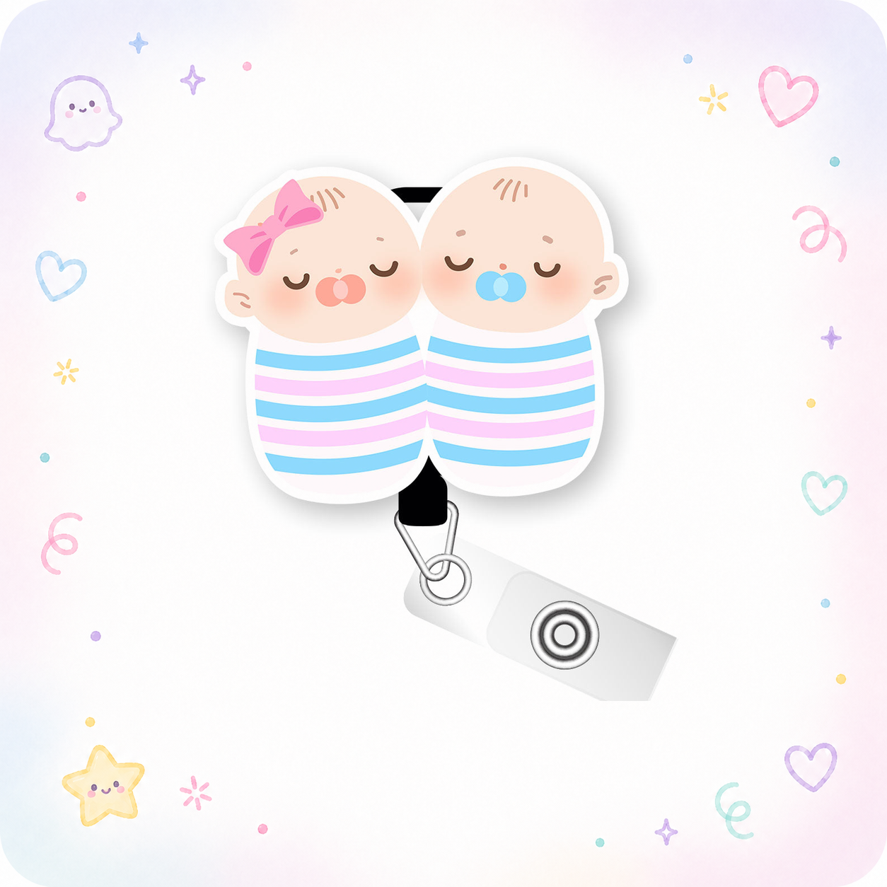 Swaddle Babies Pop Topper Swapfinity Retractable ID Badge Reel - - Topperswap