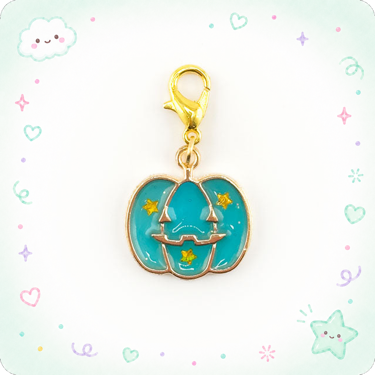 Enchanted Teal Pumpkin Charm Swapfinity Badge Reel Add-on - - Topperswap