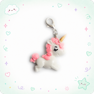 Magical Unicorn Charm Badge Reel Add-on - Pink
