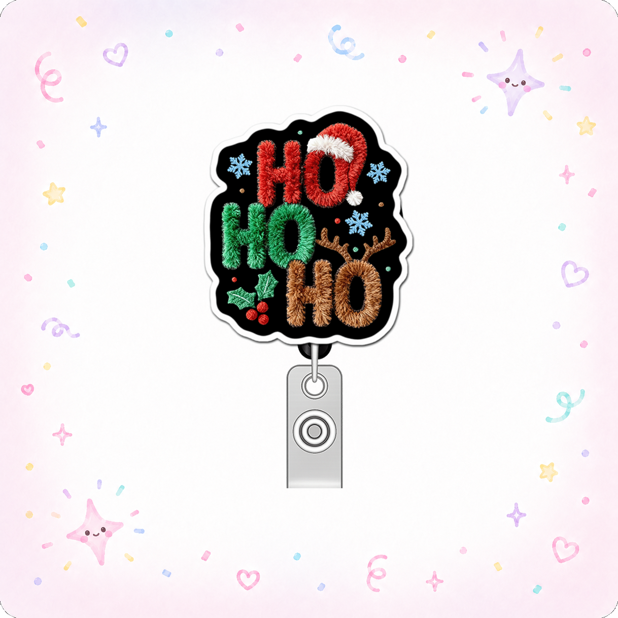 Ho Ho Holiday Hero Pop Topper Swapfinity Retractable ID Badge Reel - - Topperswap