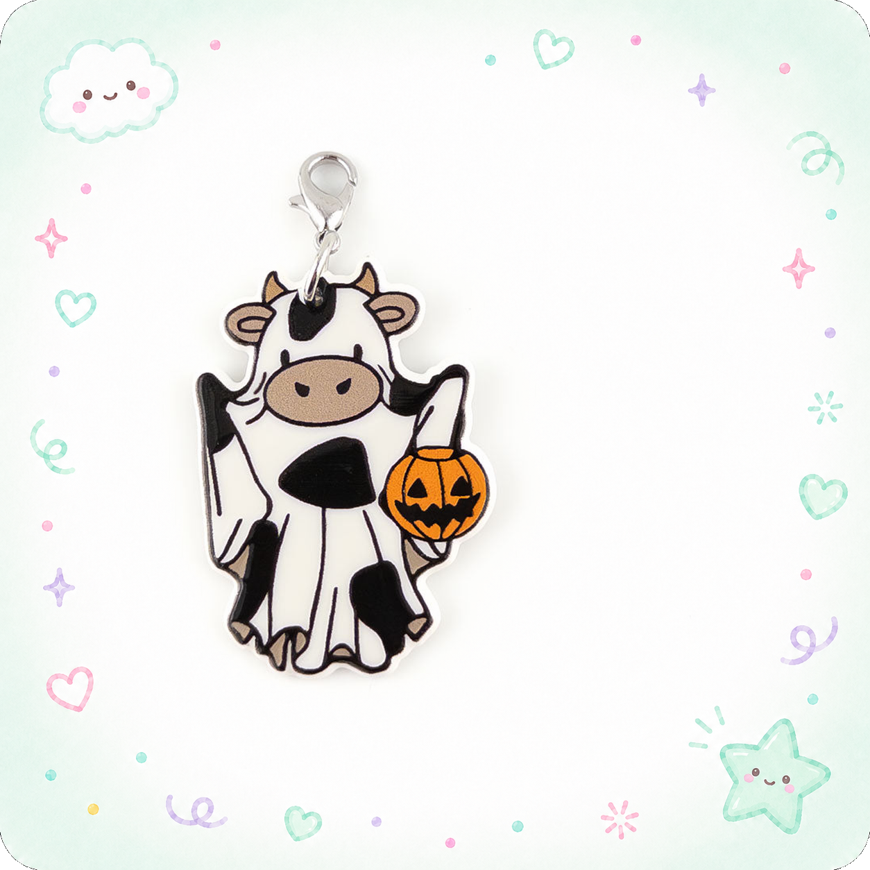 Ghostly Cow Charm Swapfinity Badge Reel Add-on - - Topperswap