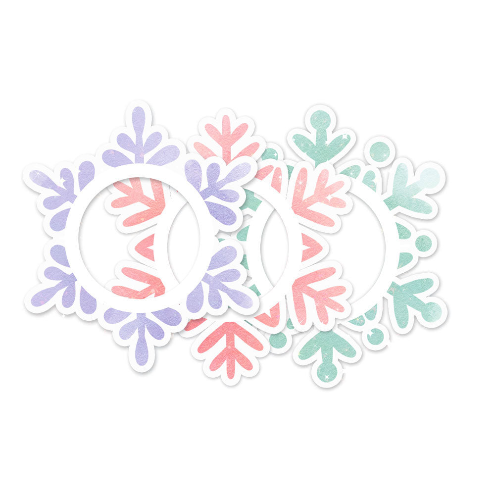 Brilliant Pastel Snowflake Trio with Brilliant Sparkle Boost Swapfinity Swapper Frame 3-Pack (Save 5%) - - Topperswap