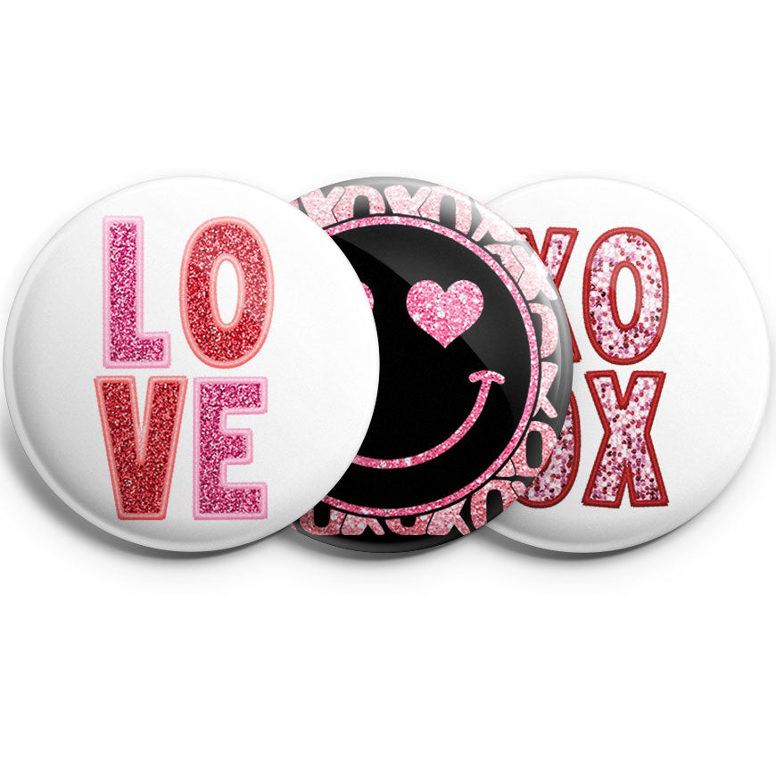 Glittery Valentines Trio Topper 3-Pack (Save 5%) - - Topperswap