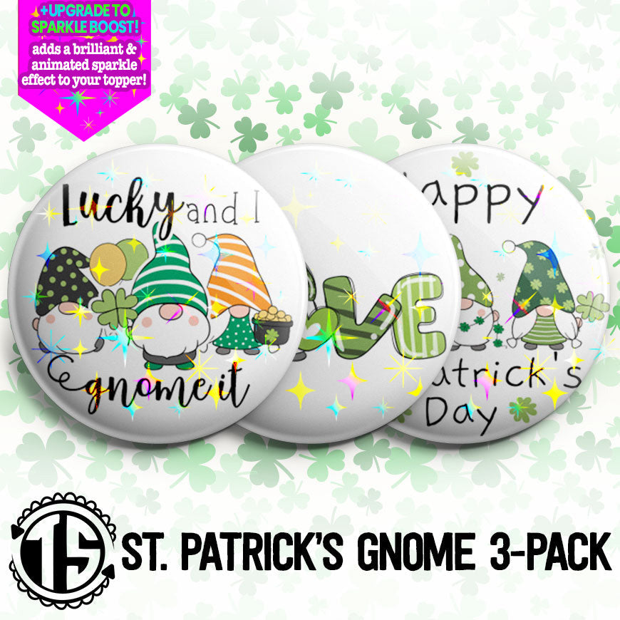 St. Patrick's Gnome 3-Pack (Save 5%) - Make them Sparkle! - Topperswap