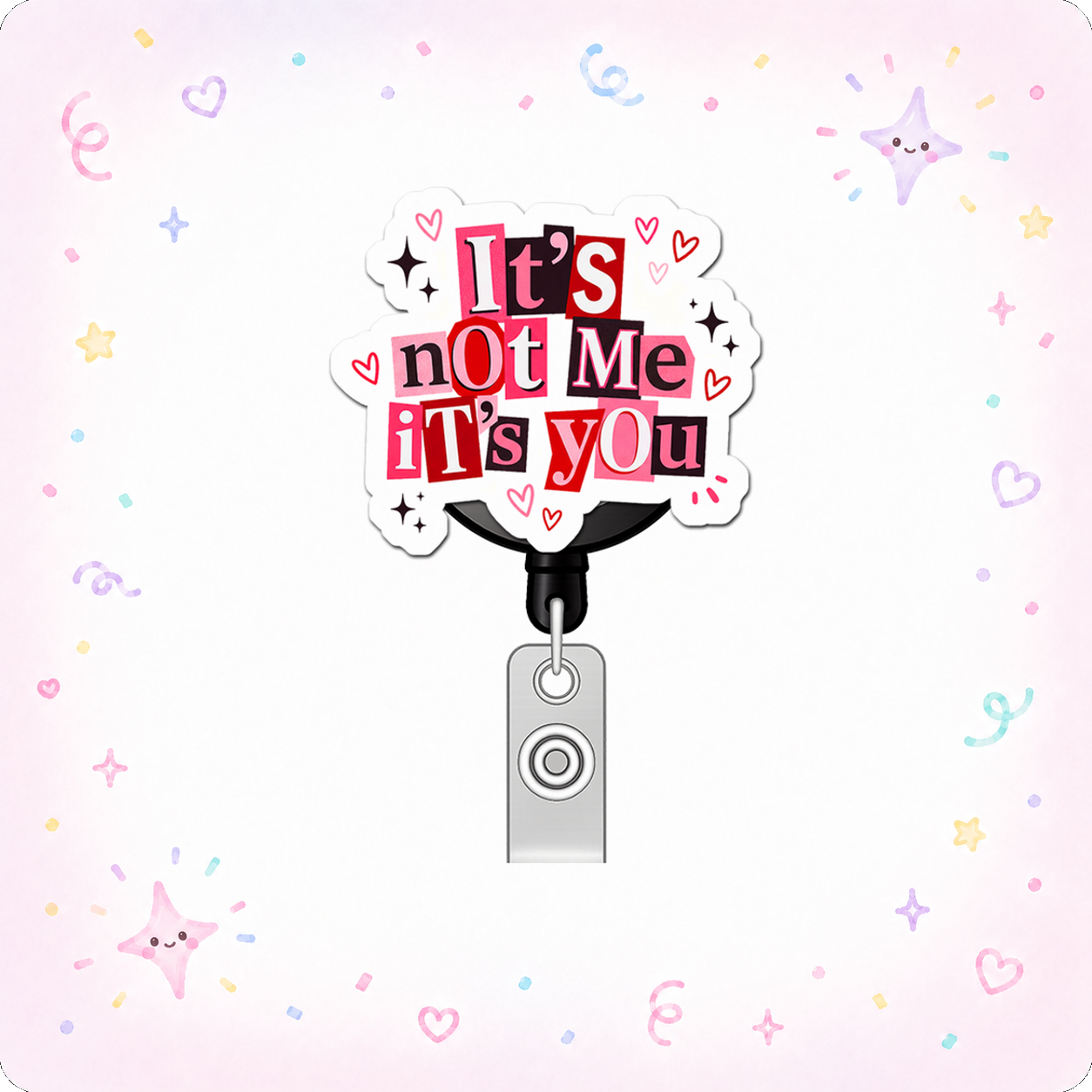 Sassy Comeback Champion Pop Topper Swapfinity Retractable ID Badge Reel - - Topperswap