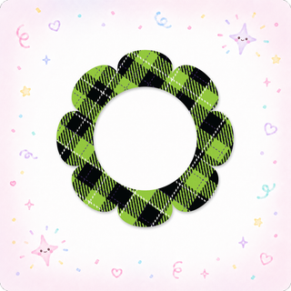 Neon Green and Black Plaid Flower Swapper