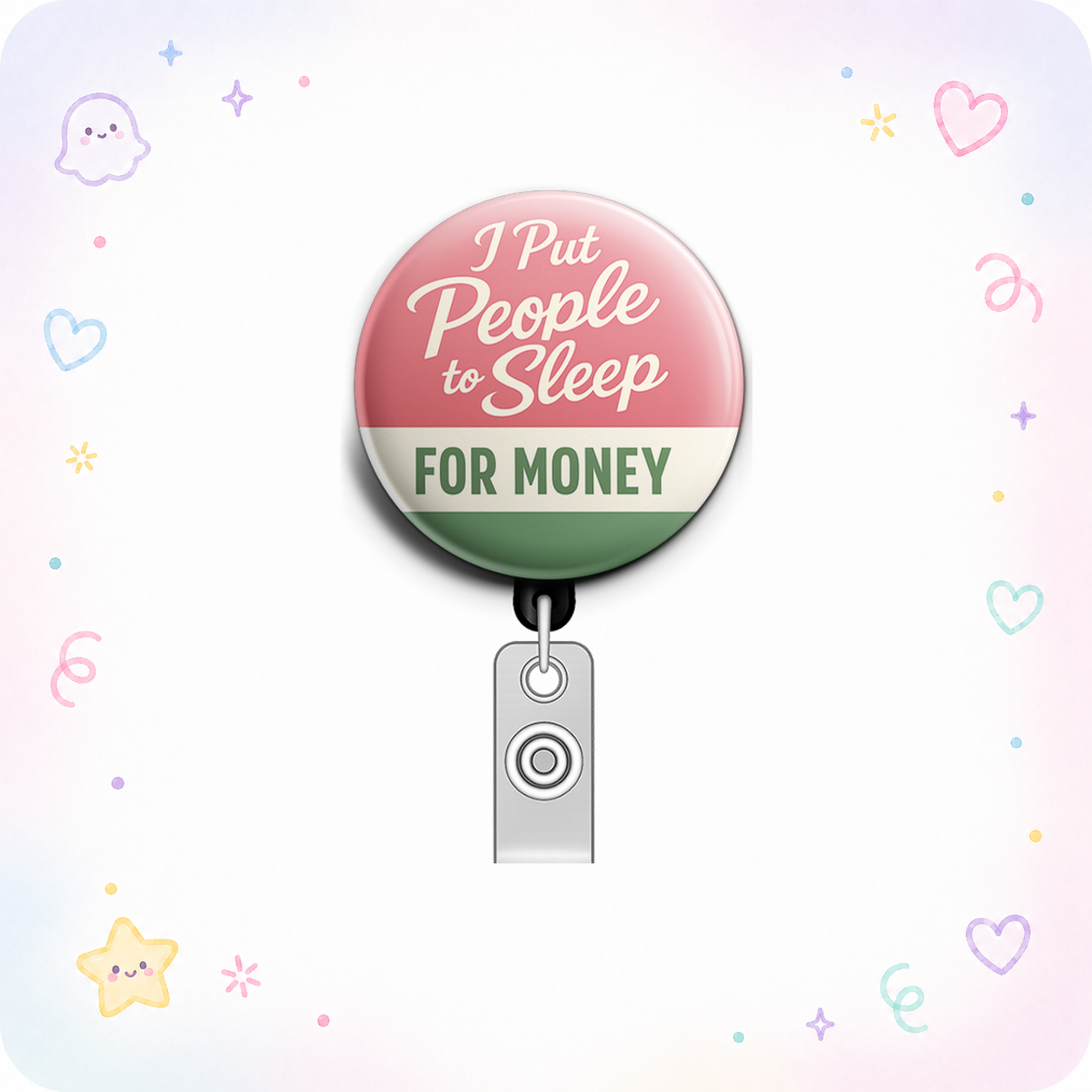 I Put People to Sleep for Money Swapfinity Retractable ID Badge Reel - - Topperswap